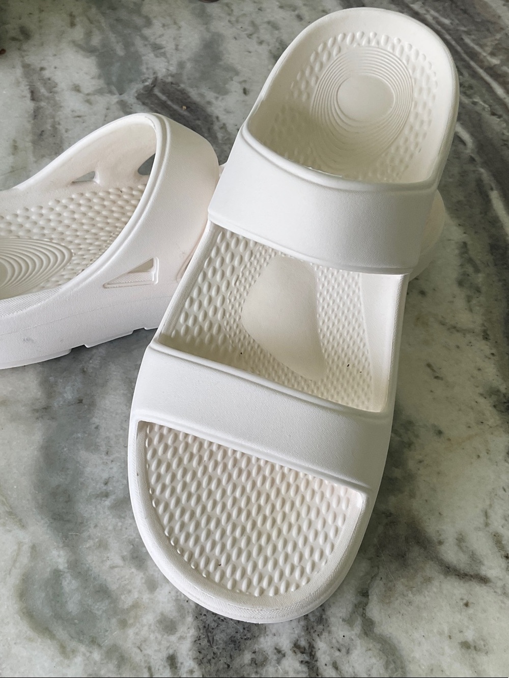 REVITALIGN Recovery Women's White Dual-Strap Slide Sandals